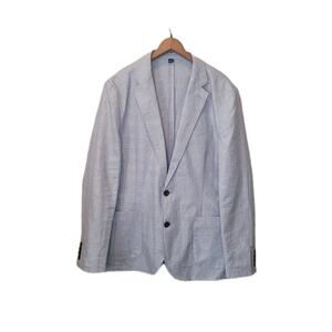 J Crew Thompson Linen Cotton Gray Unstructured Two Button Blazer Suit Jacket 40